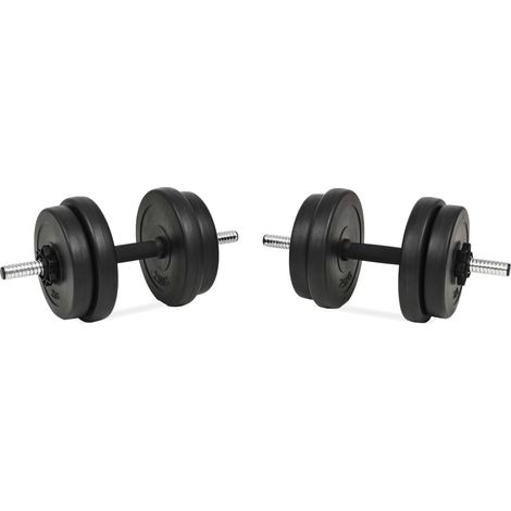 Haltères 14 pièces 20 kg poids barres disques fitness musculation biceps (1/5)