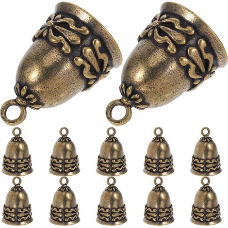 12 Pièces Carillons de Porte Cloches en Laiton Soi-même Ornement Suspendu Vintage, Or, Son Clair, Antirouille, pour Portes de Boutique et Fabrication de Carillons Éoliens (1/5)
