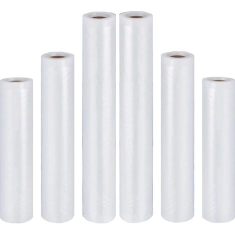Rollos de vacío Rollos de película Bolsas de vacío para selladora de vacío - 2 Rollos 15cm x 500cm, 2 Rollos 20cm x 500cm y 2 Rollos 28cm x 500cm para alimentos sous vide (1/5)