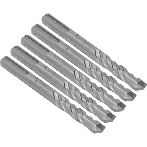Jeu de 5 forets à percussion de 110 mm, pointes carbure pour béton, brique et pierre, longueur 12 mm, accessoires pour marteau perforateur. (1/5)