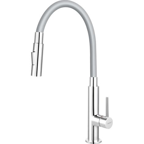 Novaservis Ferro - Küchenarmatur mit ausziehbarer Brause, 2 Düsen, grau/chrom 70730,0S