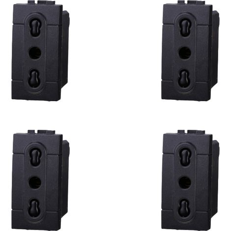 gloca Set 4 Prese Bipasso Bivalenti 2+T 16A Compatibili Con Serie Living (1/4)