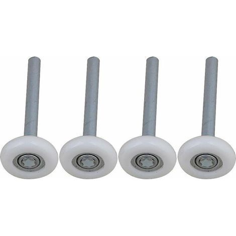 Lot de 4 roulettes de porte de garage en nylon à roulement à billes scellé avec tige de 115 mm (1/5)