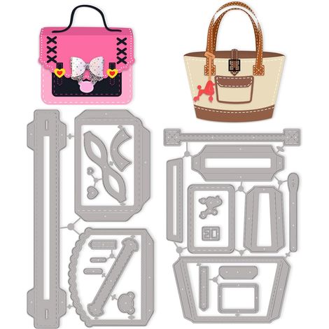 Matrices de découpe en métal pour sac à main, sac à main, fabrication de cartes, cartable, sac à dos, pour bricolage, scrapbooking, album, gaufrage décoratif (1/5)