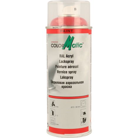PEINTURE ACRYLIQUE RAL3000 FLAME ROUGE BRILLANT 400ML COLORMATIC