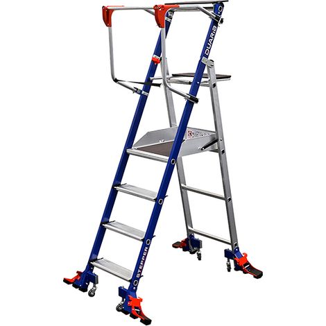 Escabeau de rayonnage 4 marches - Hauteur de travail max. 2.94m - 614914