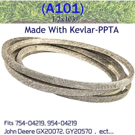 Entraînement à gräsklipparaggregat compatible avec John Deere GX20072 GY20570, Cub Cadet/MTD/Troy-Bilt 754-04219 954-04219 OCC-754-04219 1/2\" x 103\"...