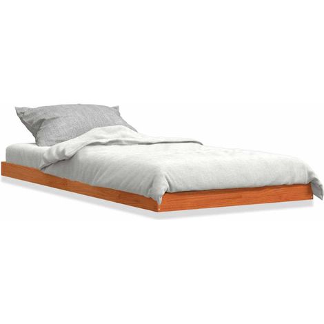 Bettgestell Wachsbraun 75x190 cm aus massivem Kiefernholz