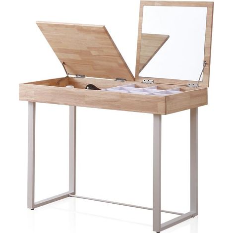 Tocador con espejo Pretty Roble salvaje - Blanco (ancho) x 76cm (alto) (1/5)