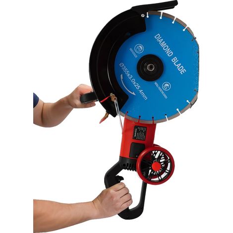 Sierra eléctrica para hormigón, funcionamiento sin polvo, construcción duradera, color azul. (1/2)