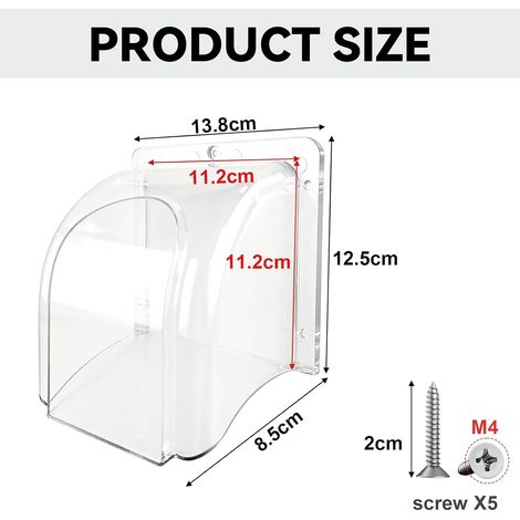 Housse de protection contre la pluie pour interphone de porte extérieure, bouton d'appel, sonnette sans fil, 11 x 11 x 8,5 cm (1/4)