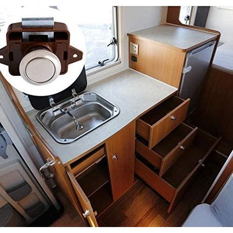 Druckknopfschloss für Schrank, Schublade, Wohnmobiltür, Möbelknopf, versenkter Riegel, unsichtbare Befestigung, Schrankbeschläge. (1/5)