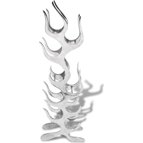 Maison Exclusive - Weinregal Flammenform Aluminium Silber 9 Flasc (1/4)
