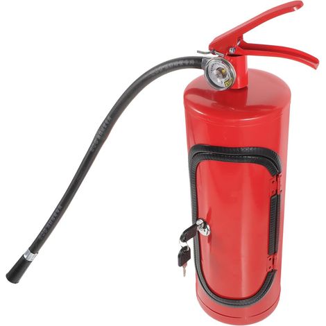 Extincteur Porte-Bouteilles en Métal Grand Format, Boîte de Rangement Cave à Vin Originale pour Whisky, Présent Anniversaire Garçon Pompier, Étui Créatif pour Stockage (1/5)