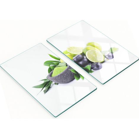 Tableros de vidrio duraderos y elegantes con dise帽o de cal y piedra, 2x30x52 cm.