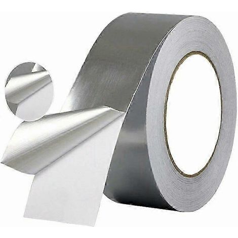 Ruban adhésif en aluminium résistant à la chaleur 5 cm x 20 m pour l'isolation, l'étanchéité et l'imperméabilité des systèmes de chauffage, ventilation et climatisation. (1/5)