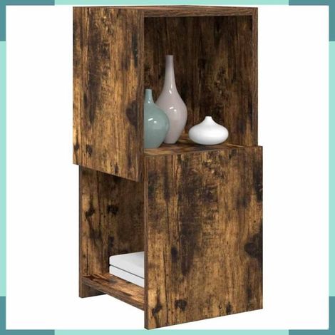 889841 Meuble d'angle Chêne fumé 30,5x30x65cm Bois d'ingénierie (1/5)
