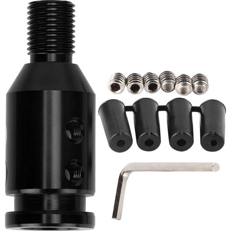 ZJchao Adaptateur de Décalage Universel en Aluminium pour les Poignées de Levier de Vitesses Non Filetées, Filetage de 12 Mm X 1,25, Comprend des Vis pour une Installation Sécurisée (BLACK).