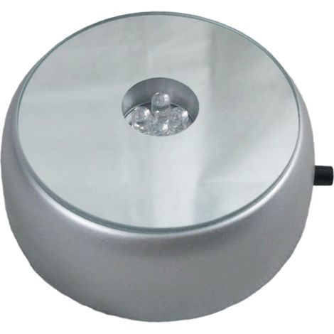 1 Support lampe 4 LED, base ronde cristal 7 cm, éclairage décoratif cocktail, accessoire artisanal (1/5)