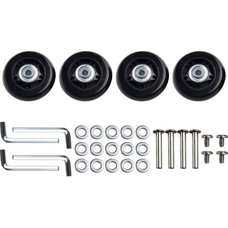 Stück leise, drehbare Ersatzräder aus Gummi mit Schrauben für die Reparatur von Kofferrädern (40 x 18 mm) (1/5)