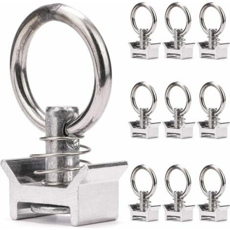 10 x Pions simples avec anneau 1000 kg pions d'arrimage aéro pour rail d'arrimage aéronautique pion d'ancrage anneau