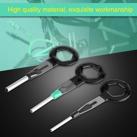 Kit d'outils pour extraire les bornes de connecteurs de faisceau de câbles automobiles et retirer les broches de sertissage (1/5)