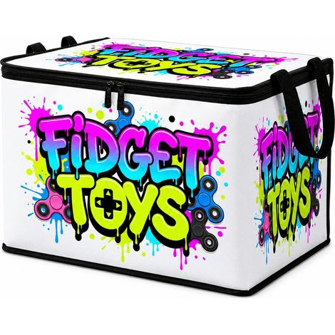 Boîte de rangement grande capacité avec couvercle, organisateur coloré pour jouets et vêtements, 50 x 35 x 35 cm