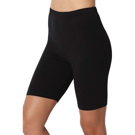 Short de sport respirant et élastique pour femme, couleur unie, idéal pour l'été, taille L (1/5)