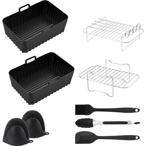 9-teiliges Kochset, Silikon-Kochzubehörset für Heißluftfritteusen