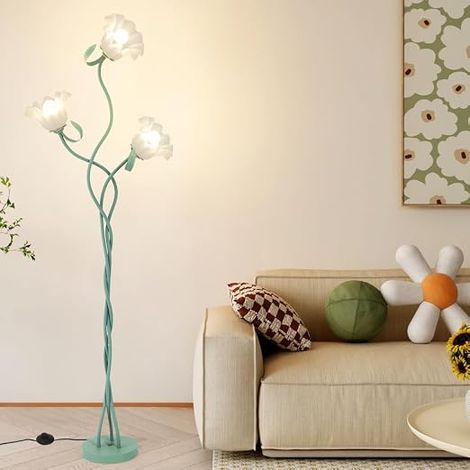 Floor Lamp Stand, Living Room Lamp, Lamp with 3 Heads, Lampshade, Foot Switch, Lighting for Living Room, Bedroom, Office, Study Room, Gooseneck (1/4)