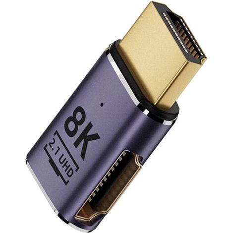 Adaptateur HDMI 2.1 8K coudé, mâle vers femelle, côté gauche - Lot de 2 (1/3)