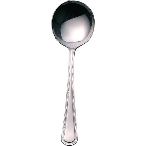 12 cuillères à soupe à bordure perlée, en inox, 170(L) mm, inox 18/0, Cuillères à soupe à finition miroir hautement polie, C131 (1/3)
