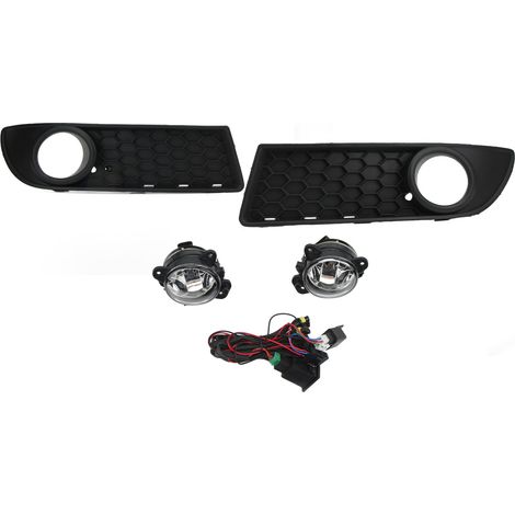 1 paire de feux antibrouillard avant avec grille de pare-chocs 6Q0853666H ABS 12V Remplacement de feux antibrouillard de voiture (1/5)