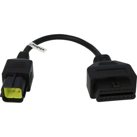 vhbw OBD2 Adapter OBD2 6 pin to OBD 2 16 pin compatible with Husqvarna SMR 511, TE 310, TE 449, SM 610, CCM 450 Motorbike - 30 cm (1/4)