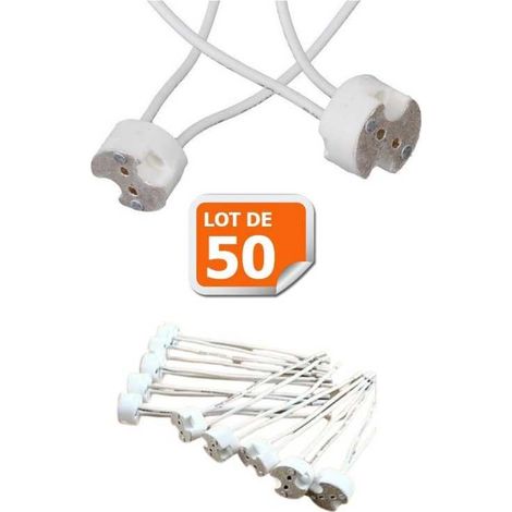 Lot de 50 Douilles Culot GU5.3 (MR16) pour Ampoule Halogène ou Led