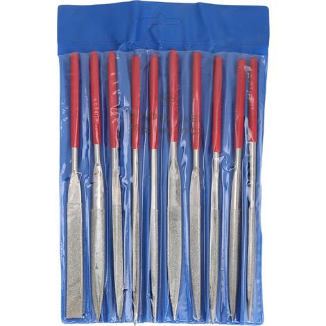 Kit de 10 limes à métal électroplaquées 5x180mm pour bois, verre, céramique (1/5)