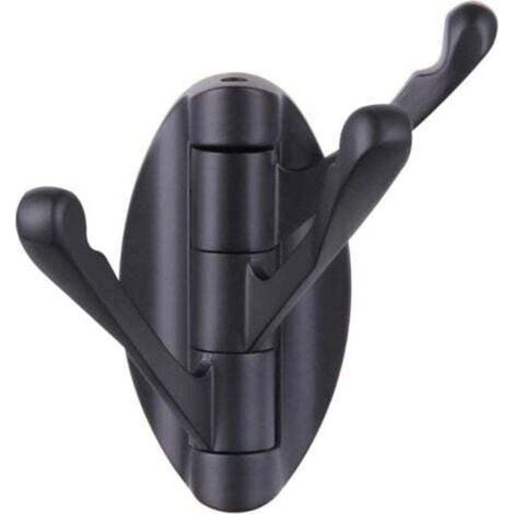 Gancio per asciugamani pieghevole nero opaco, gancio girevole in metallo per accappatoio, porta asciugamani da bagno, attaccapanni per camper, montaggio a parete (1/4)