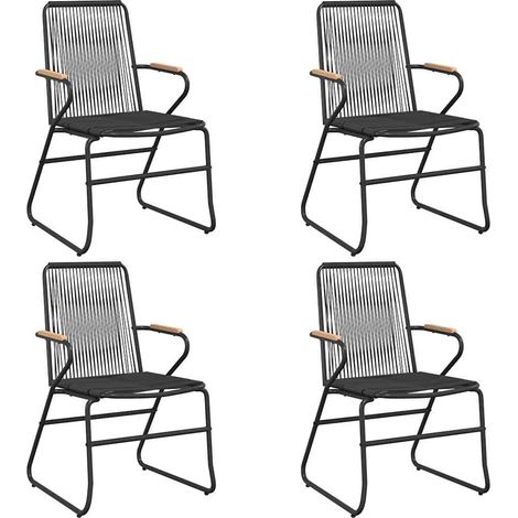 Maison Exclusive - Sedie da Giardino 4pz Nere 58x59x85,5 cm Rattan PVC (1/5)