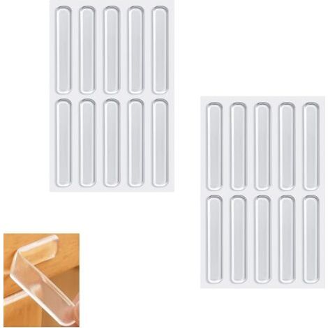 Self-adhesive door buffer strips, 20 transparent silicone door buffers for cabinets, kitchen, bathroom, office--DTEKGAZ