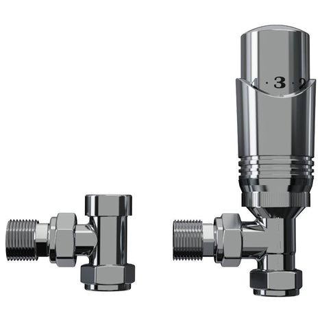 Rosani Classic ensemble de raccords de radiateur universel à angle droit - chrome (1/2)