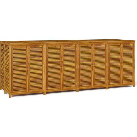 Cofre de almacenaje para muebles de jardín 280 x 87 x 104 cm madera maciza de acacia 020013027
