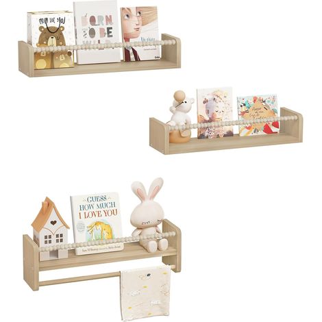 WOLTU Libreria Da Parete Per Bambini, 50cm Set di 3 Porta Libri per Cameretta (1/5)