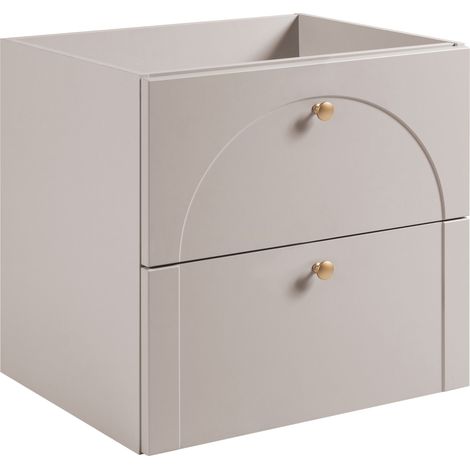 Meuble sous vasque suspendu AURA cachemire mat 60 cm G (1/5)