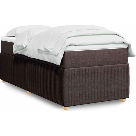 Boxspringbett mit Matratze Dunkelbraun 90x190 cm Stoff (1/5)