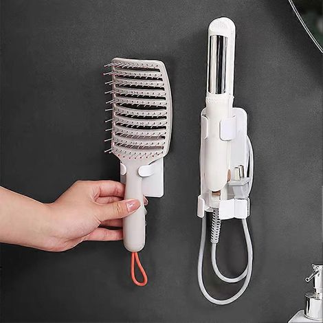 Wandmontierte Haarstyling-Station – Halterung für Lockenstab, Glätteisen und Haartrockner, Badezimmeraccessoire (1/5)