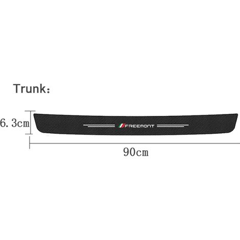 (1 pièce pour coffre) Seuil de porte avant et arrière Fiat FREEMONT,protection autocollante en fibre de carbone pour pédale d'accueil,coffre et pare-chocs (1/3)