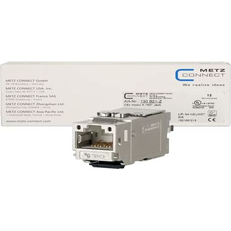 Metz Connect C6Amodul K 180° Jack - Keystone (12 Stück) 130B21-Z (1/2)