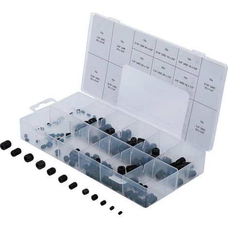 Assortiment de Vis Sans Tête en Pouces 160 pcs - Acier, Résistantes et Polyvalentes - D-Work (1/5)