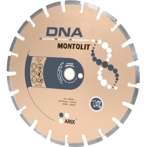 DISCO DIAMANTATO 350 MM MONTOLIT DNA LXA350 PER CALCESTRUZZO ASFALTO (1/2)