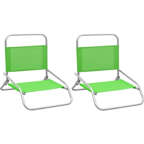 Klappbare Strandstühle 2 Stk. Grün Stoff